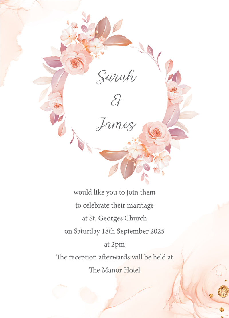 Soft Floral Wedding Day Invitation | Wedding Invites