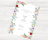 Colourful Floral Wedding Day Invitation