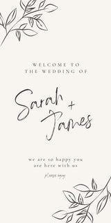 Cream Leaves Wedding Banner, Wedding Welcome Banner Personalised Wedding Banner, Made to Order Banners, Welcome Banners for all Occasions