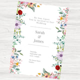 Colourful Floral Wedding Day Invitation