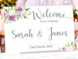 Dusky Pink Roses Welcome to Our Wedding Sign