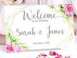 Floral Wedding Welcome Sign