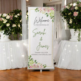 Floral Wedding Banner, Wedding Welcome Banner, Personalised Wedding Roller Banner, Made to Order Banners, Bespoke Designs, Floral Design