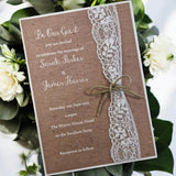 Rustic Lace Wedding Day Invitation