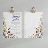 Wild Flowers Seeded Paper Wedding Day Invitation