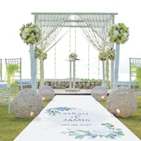 Dusky Blue Roses Personalised Aisle Runner.