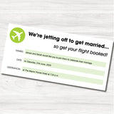 Holiday Ticket Green Wedding Evening Invitation