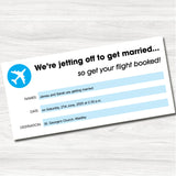 Holiday Ticket Blue Wedding Day Invitation