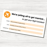 Holiday Ticket Orange Wedding Day Invitation