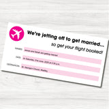 Holiday Ticket Pink Wedding Day Invitation