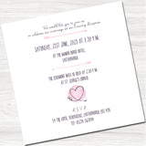Sketchy Heart Pink Wedding Evening Invitation - Inside