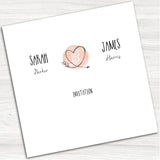 Sketchy Heart Wedding Evening Invitation.