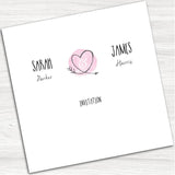 Sketchy Heart Wedding Evening Invitation.