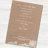 Charlotte Lace Wedding Evening Invitation - Inside