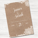 Charlotte Lace Wedding Evening Invitation - Front