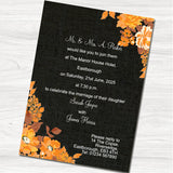Orange Bouquet Wedding Evening Invitation  - Back