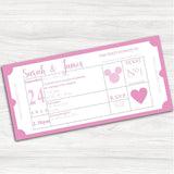 First Class Ticket Wedding Evening Invitation.