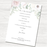Floral Arch Wedding Evening Invitation - Back