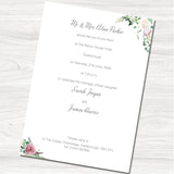 Framed Foliage Wedding Evening Invitation  - Back