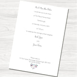 Dusky Violet Roses Wedding Evening Invitation - Back