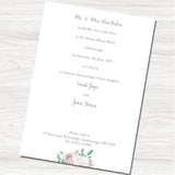 Dusky Pink Roses Wedding Evening Invitation - Back