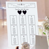 Ribbons Wedding Table Plan.