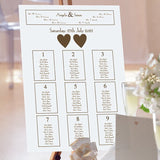 Ribbons Wedding Table Plan.