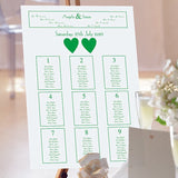 Ribbons Wedding Table Plan.