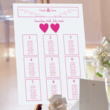 Ribbons Wedding Table Plan.
