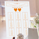 Ribbons Wedding Table Plan.
