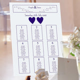 Ribbons Wedding Table Plan.