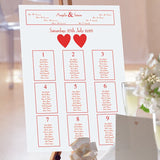 Ribbons Wedding Table Plan.