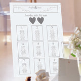 Ribbons Wedding Table Plan.