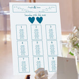 Ribbons Wedding Table Plan.
