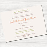 Tree of Love Wedding Day Invitation - Back