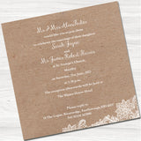 Bronte Lace Wedding Day Invitation - Inside