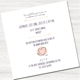 Sketchy Heart Peach Wedding Day Invitation - Inside