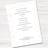 Bride and Groom Wedding Day Invitation - Back
