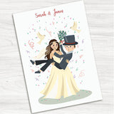 Bride and Groom Wedding Day Invitation.