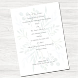 Blushing Sprigs Wedding Day Invitation-Back