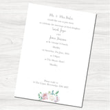 Dusky Pink Roses Wedding Day Invitation-Back