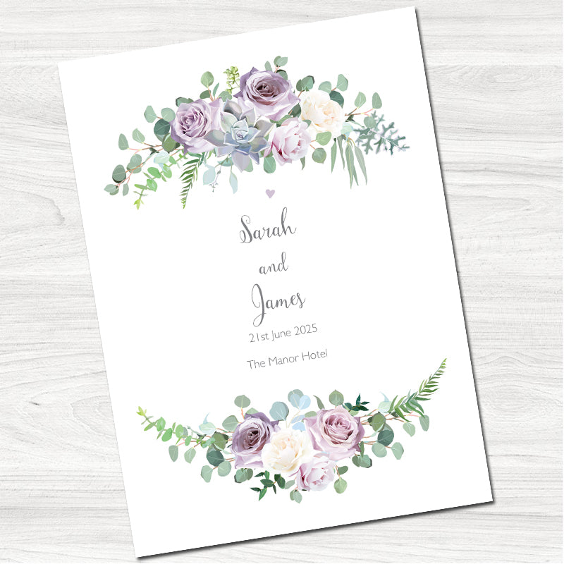 Dusky Violet Roses Wedding Evening Invitation | Wedding Invites