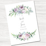 Dusky Violet Roses Wedding Evening Invitation-Front