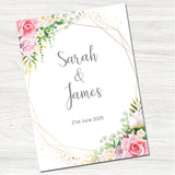 Floral Rose Wedding Evening Invitation-Front