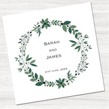 Green Foliage Wedding Evening Invitation-Front