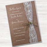 Rustic Lace Wedding Day Invitation